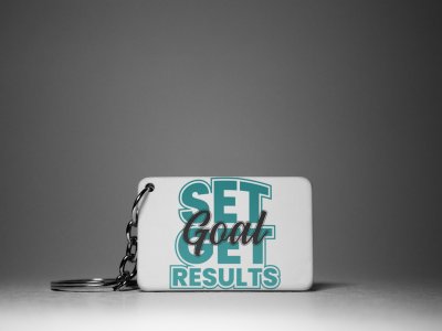 Set Goal Get Result-White -Designable Keychains(Pack Of 2)