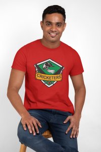 Cricketers - Red - Printed - Sports cool Men's T-shirt