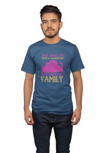 My dog is a family - printed stylish Black cotton tshirt- tshirts for men