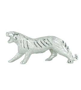 Brass metal alloy silver tiger figurine showpiece/ statue for home decor