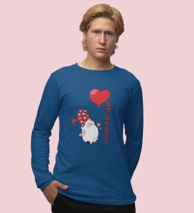 No Money: Cute Santa No Money ChristmasFull Sleeve T-shirt Blue - BPA-Free, Leak-Proof Design - Ideal for Festive Outdoor Adventures Gift