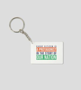 Hero Of The Nation, White Printed Key-Chain