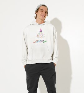 New year Bells,  White Men's Printed Hoodies For Mens Boys