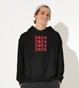 2024 Has Come,  Black Men Printed Hoodies For Mens Boys