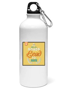 All roads(bg yellow)- Sipper bottle of illustration designs