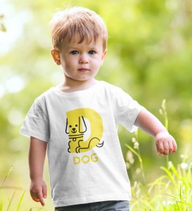 Doggy Dog, Boys Round Neck Printed Blended Cotton tshirt (white)