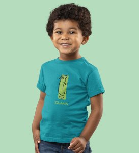 Intelligent Iguana, Boys Printed Crew Neck Tshirt (Teal)