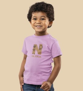 Naughty Nutria, Boys Round Neck Blended Cotton Tshirt (Purple)
