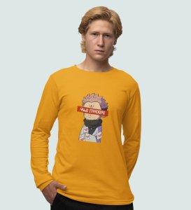 Itadori Two Faces, Printed Cotton Yellow Full Sleeves Tshirt For Mens and Boys