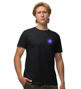 The Graph Token Wings Black Round Neck Cotton Half Sleeved Men's T Shirt with Printed Graphics