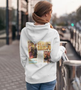 The 7th Hokage and the Protector of the Hidden Leaf Printed WhiteCotton Hoodie For Women