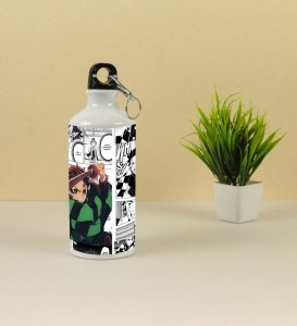 Kined Hearted Tanjiro Rise of a Hero Manga Printed Sipper Bottles