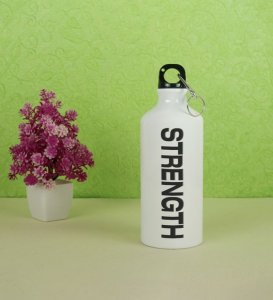 Bold Strength Motivational Printed Aluminium Water Bottle 600ml