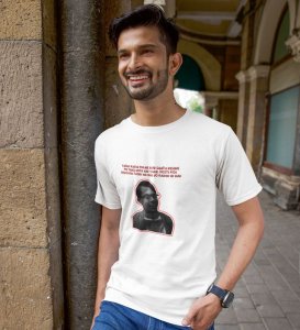 Friendship Or Revision ?? White Round Neck Cotton Half Sleeved Men T Shirt with Printed Graphics