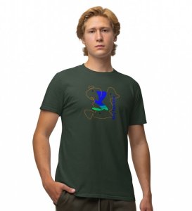 Adiyogi Green Round Neck Cotton Half Sleeved Men T-Shirt with Printed Graphics