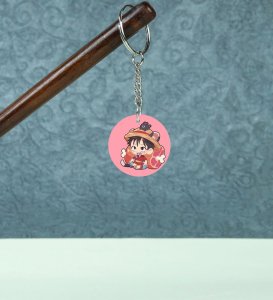 A Sweet Pirate Enjoying His Meal Printed Round Keychain Pack of 2