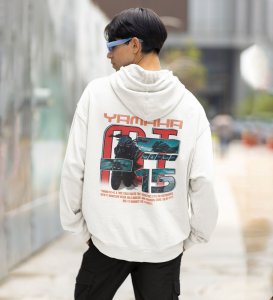 Urban Power Meets Style  Printed White Hoodie for Men